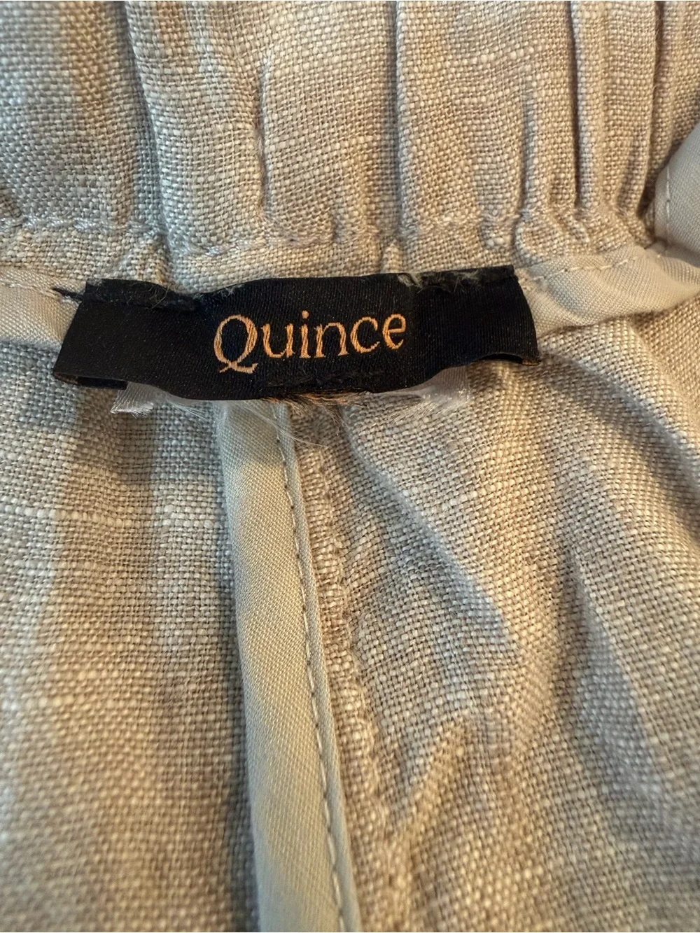 Quince 100% Linen Pull-On Crop Pants Natural Beige designer Cottagecore/ size M